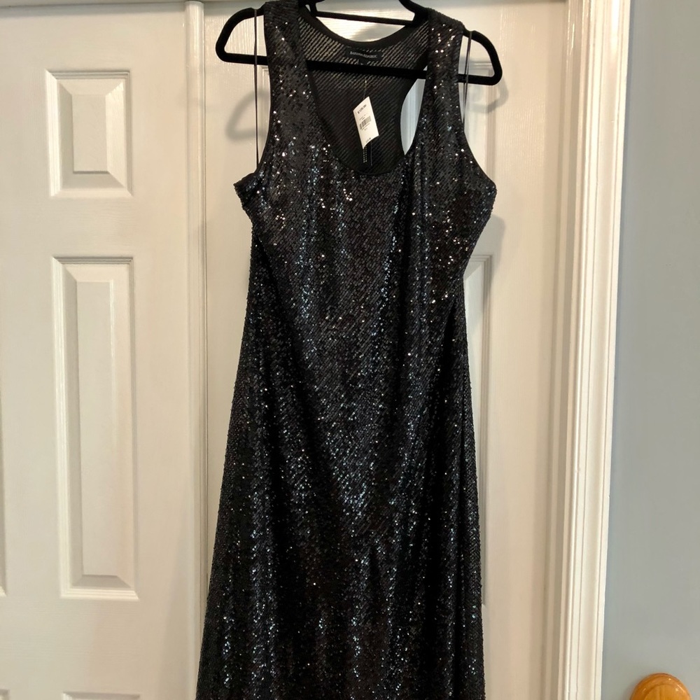 Black Sequin T-Shirt Dress